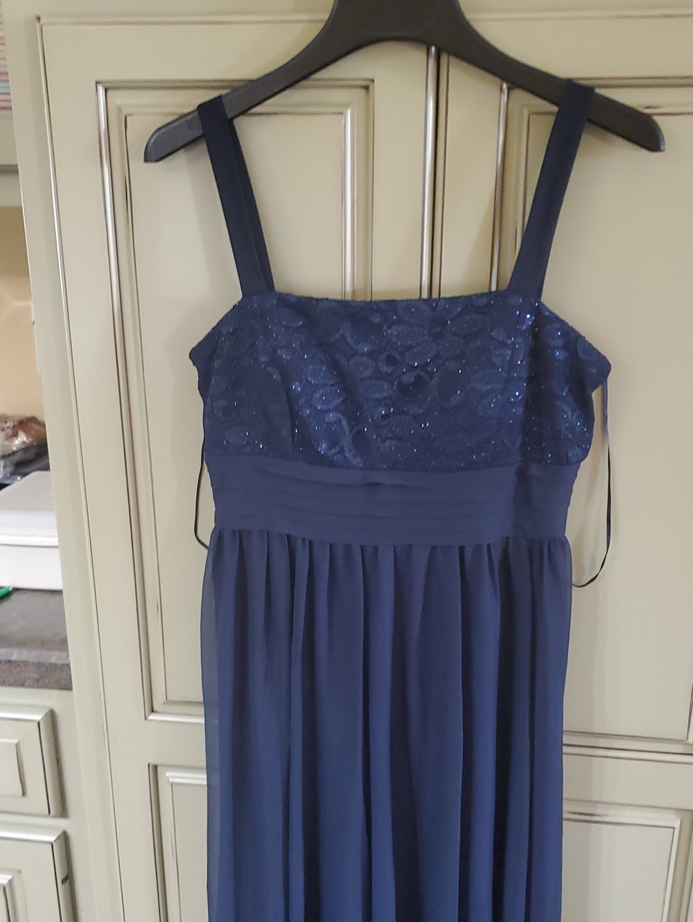 R&M Richards Dark Blue Lace Jacket and Dress Set - Picture 4 of 6